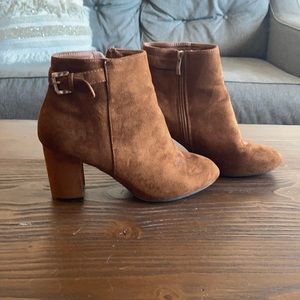 Brown Suede Ankle Booties